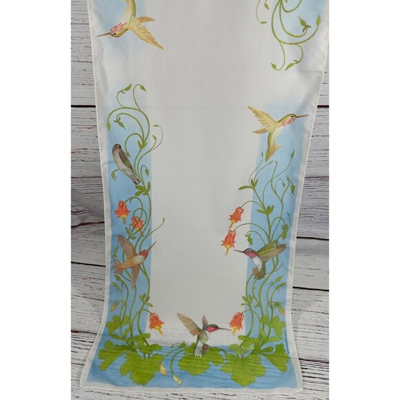 Hummingbird Ladies Neck Scarf Wrap With Floral Design National Wildlife Federati - Picture 7 of 16